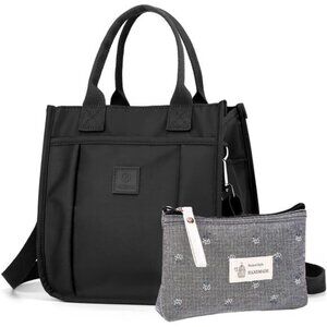 Cute Small Tote Bag for Women with Zipper Multi Pockets, Mini Crossbody Purse